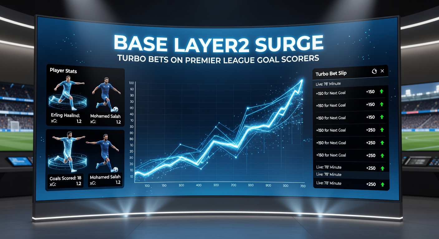 Dynamische Visualisierung von Turbo-Wett-Transaktionen auf Base während eines Premier-League-Matches mit Torschützen-Prognosen