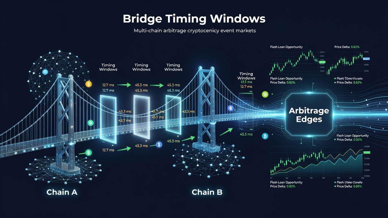 Darstellung von Arbitrage-Strategien über Brücken-Timing in Event-Märkten