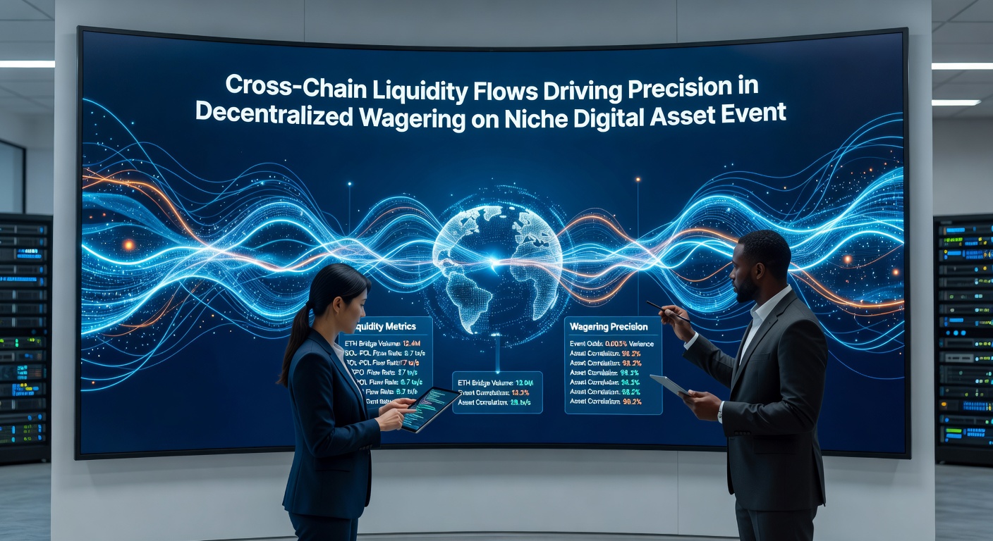 Illustration der Integration von Cross-Chain-Liquidität in dezentrale Wettplattformen für Digitalasset-Events