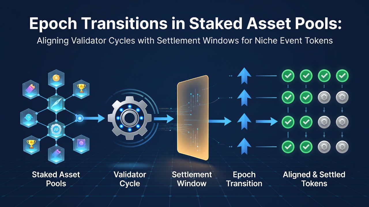 Darstellung von Epochenübergängen in gestakten Asset-Pools mit Validator-Zyklen und Settlement-Fenstern