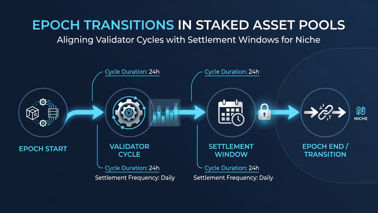 Visualisierung von Settlement-Fenstern und ihrer Integration in Validator-Zyklen für Event-Token