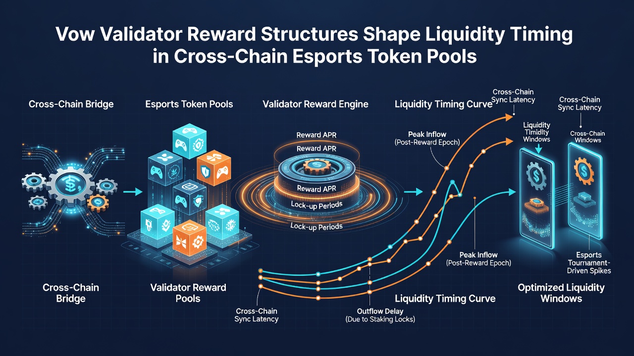 Grafik zu Liquiditätstiming und Validator-Rewards in dezentralen Esports-Märkten