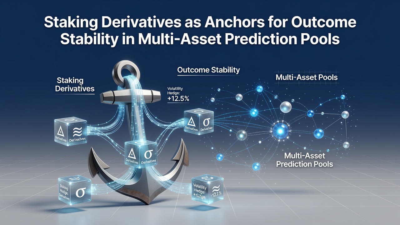 Darstellung von Multi-Asset-Prediction-Pools mit integrierten Staking-Derivaten und Stabilitätsmechanismen